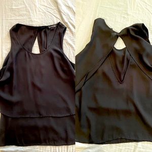 Express Black Multilayered Sleeveless Blouse